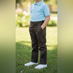 Boys Black Dress Pants By French Toast Relaxed Fit Adjustable Waistband Size 5